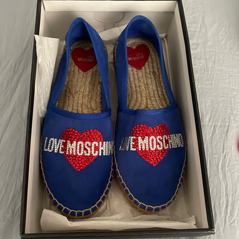 Love moschino blue espadrilles new in box